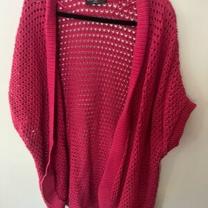 Lane Bryant Fuchsia Open-Knit Poncho